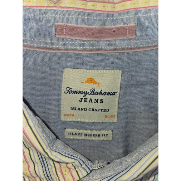 Tommy Bahama Jeans Island Crafted Modern Fit Mens Shirt Large - Picture 6 of 7